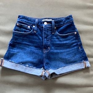 Curvy high rise denim shorts